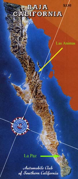 Bahia De Los Angeles Map Baja California, Map Of Bahia De Las Animas, Map Of Baja California